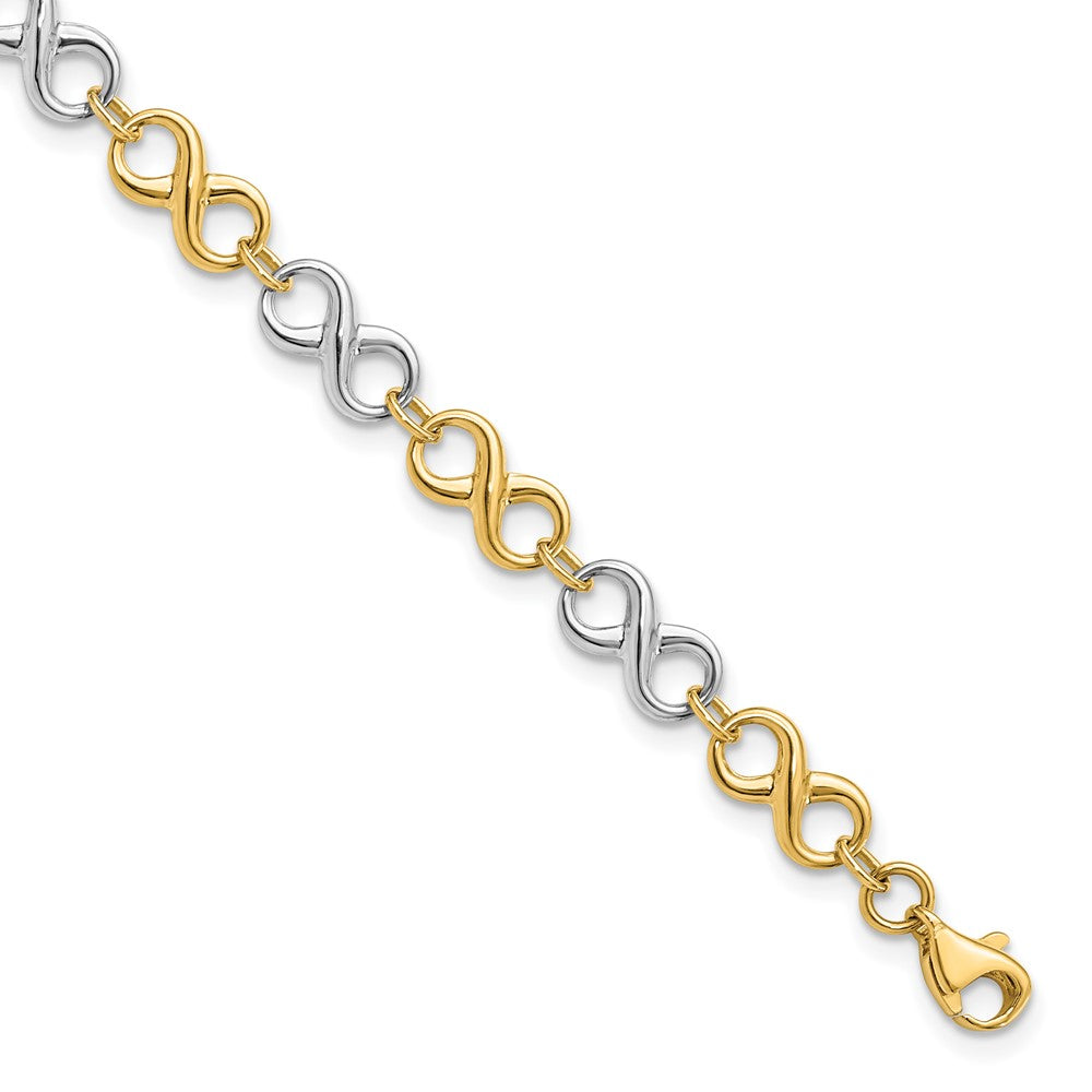7.25 Zoll 14K Bicolor Poliert Armband