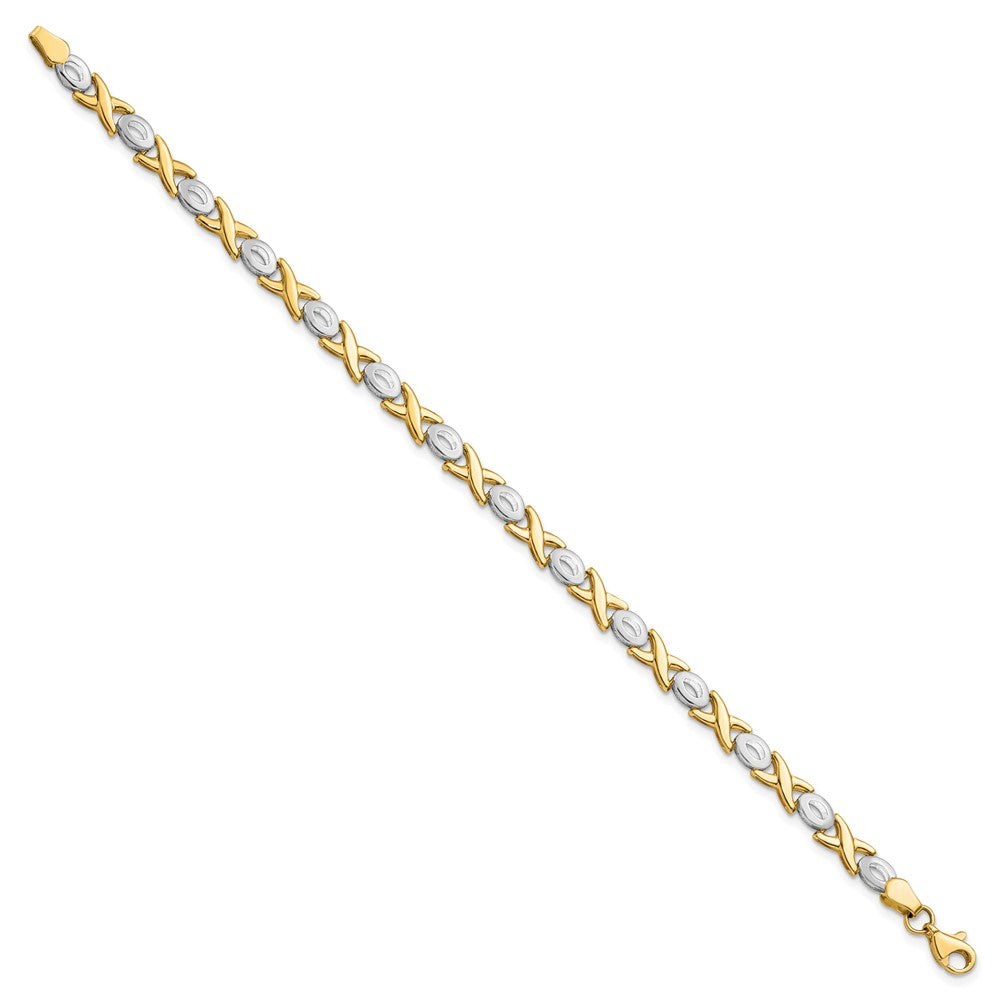 14K Bicolor Poliert Armband