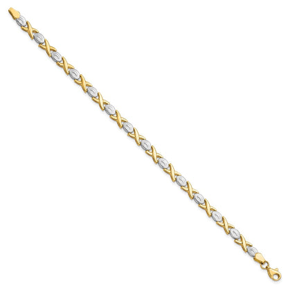 14K Bicolor Poliert Armband