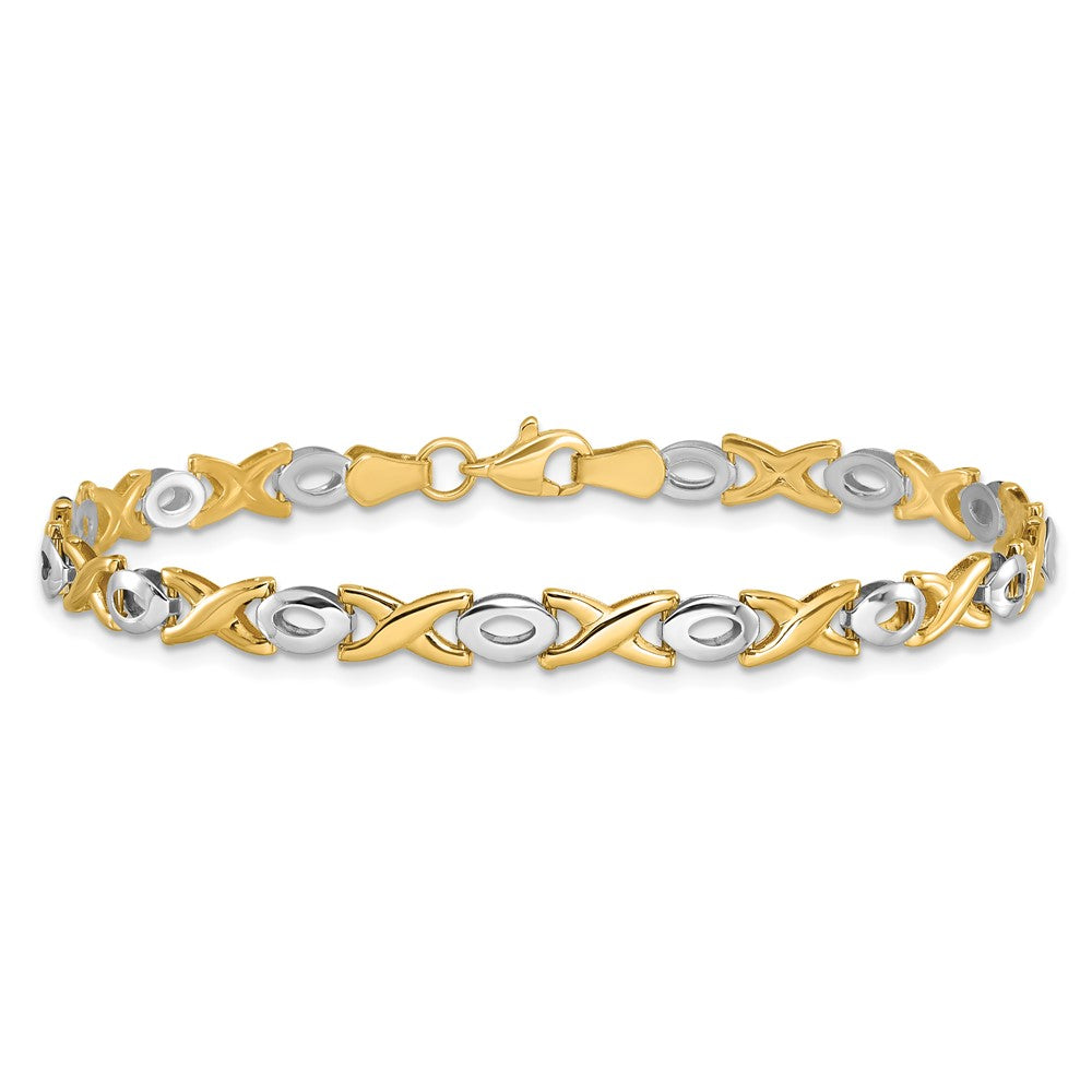 14K Bicolor Poliert Armband