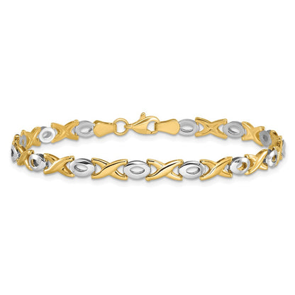 14K Bicolor Poliert Armband