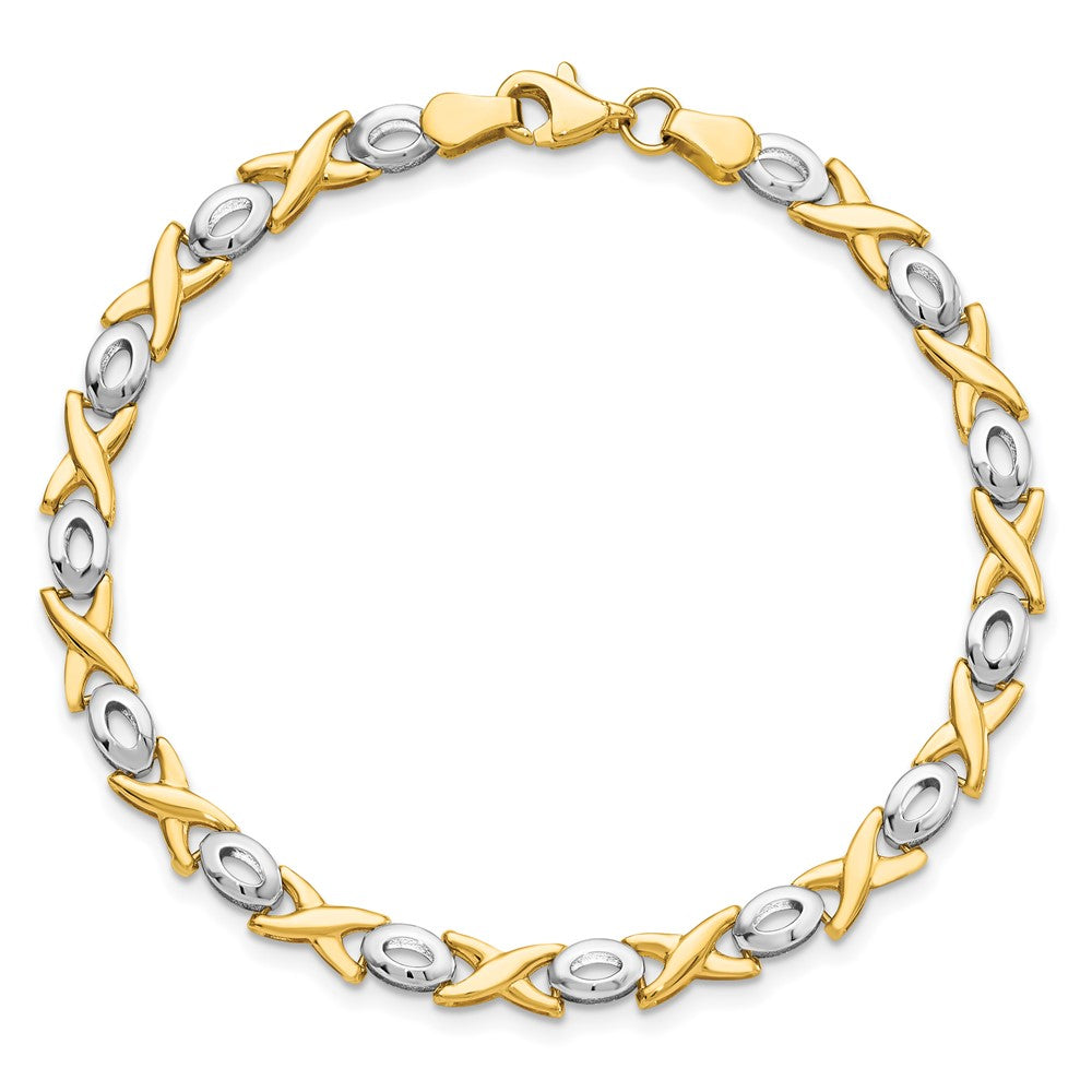 14K Bicolor Poliert Armband