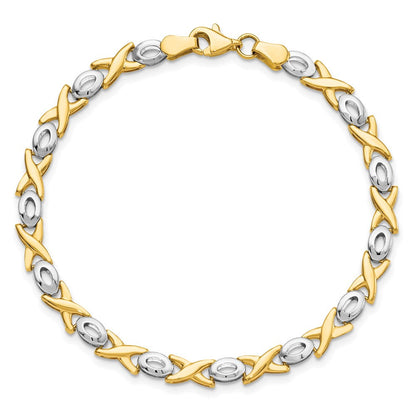 14K Bicolor Poliert Armband