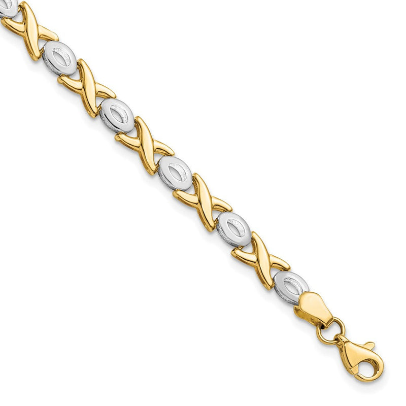 14K Bicolor Poliert Armband