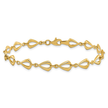 7.5 Zoll 14K Poliert Fantasieglieder Armband