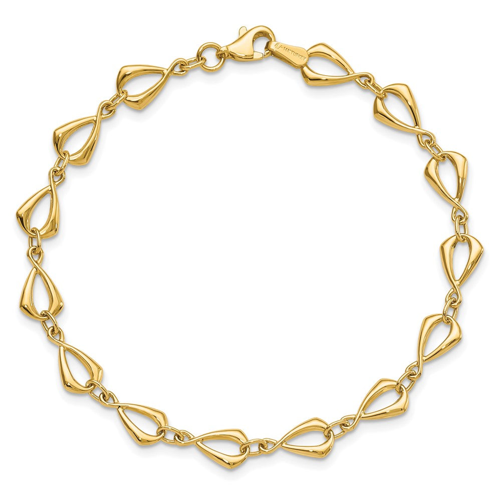 7.5 Zoll 14K Poliert Fantasieglieder Armband