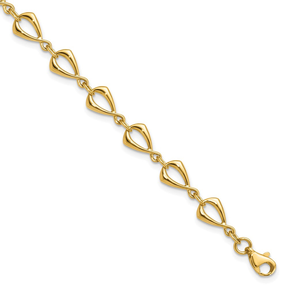 7.5 Zoll 14K Poliert Fantasieglieder Armband