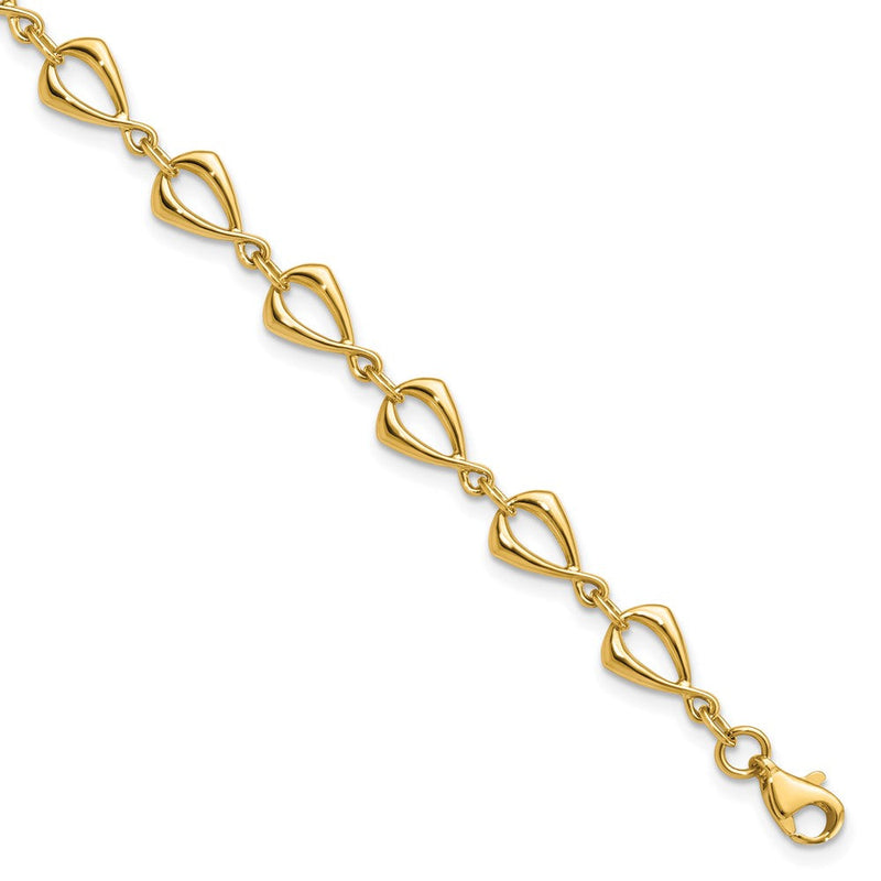7.5 Zoll 14K Poliert Fantasieglieder Armband