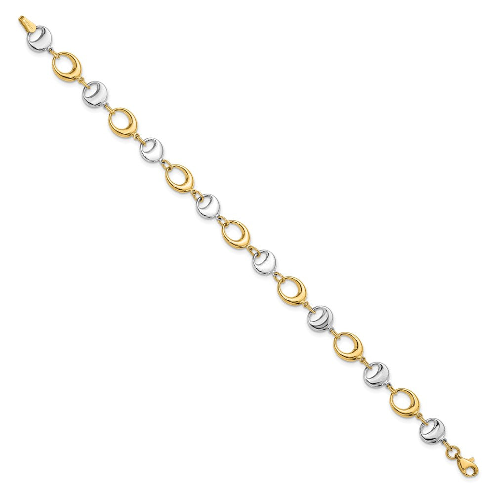 7.75 Zoll 14K Bicolor Poliert Glieder Armband