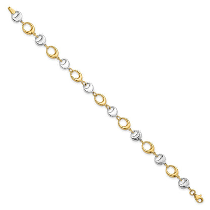 7.75 Zoll 14K Bicolor Poliert Glieder Armband