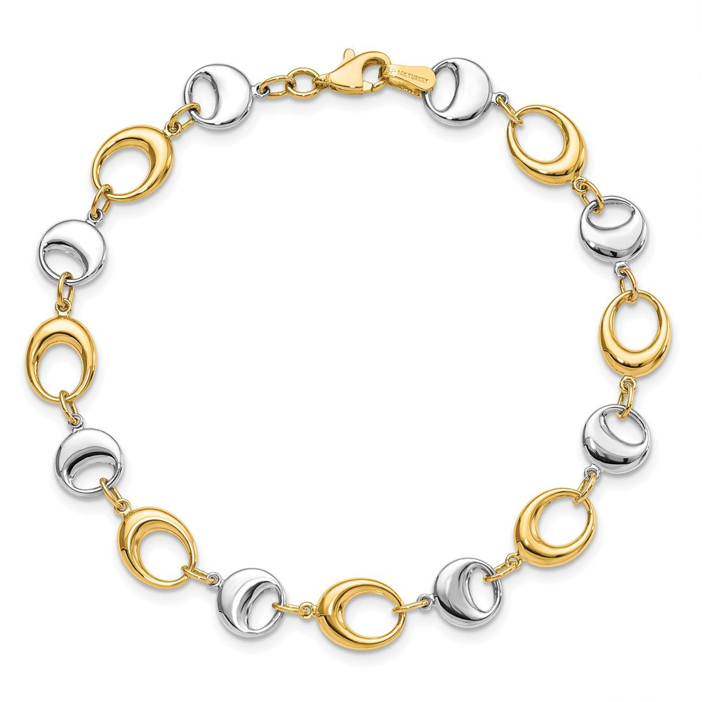 7.75 Zoll 14K Bicolor Poliert Glieder Armband