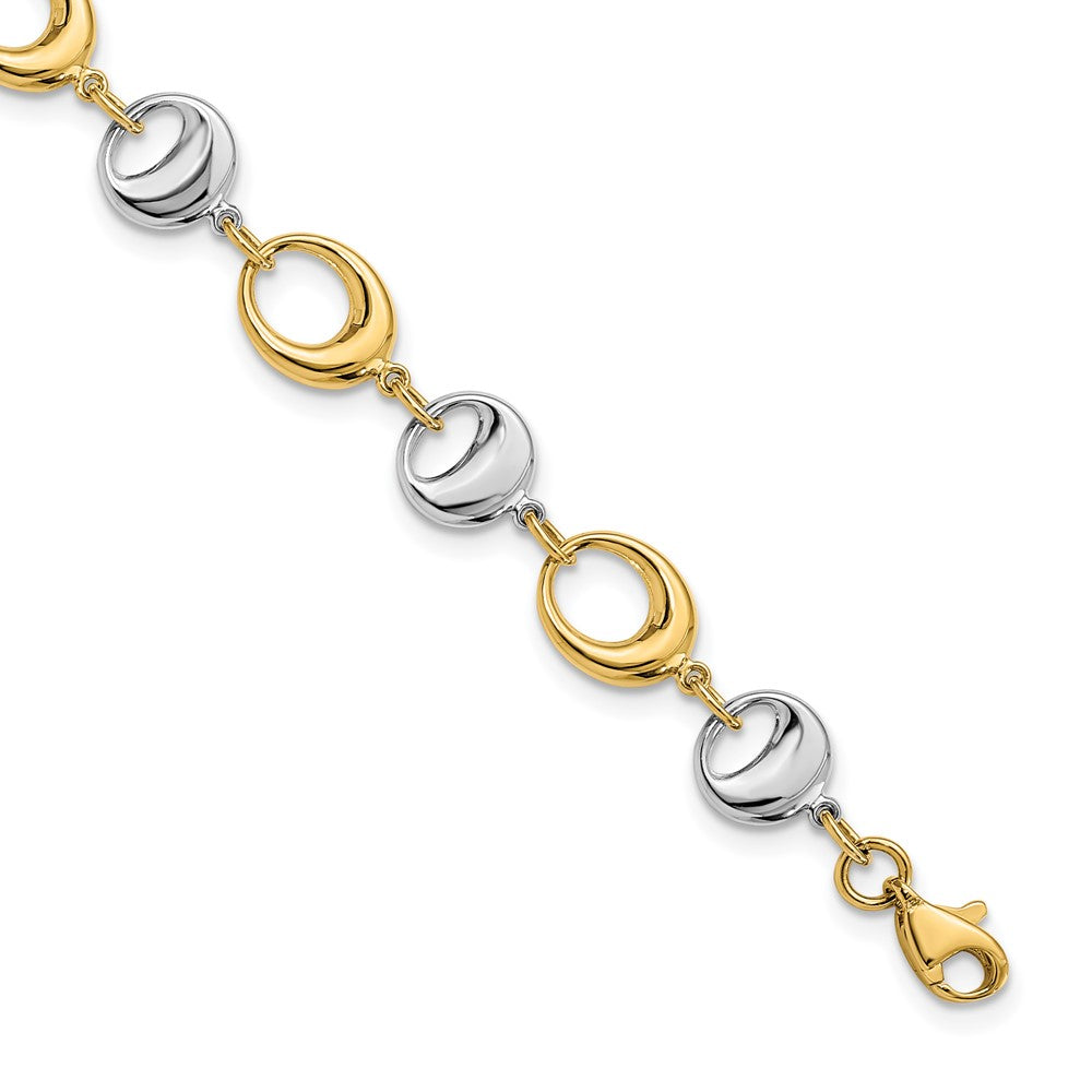7.75 Zoll 14K Bicolor Poliert Glieder Armband