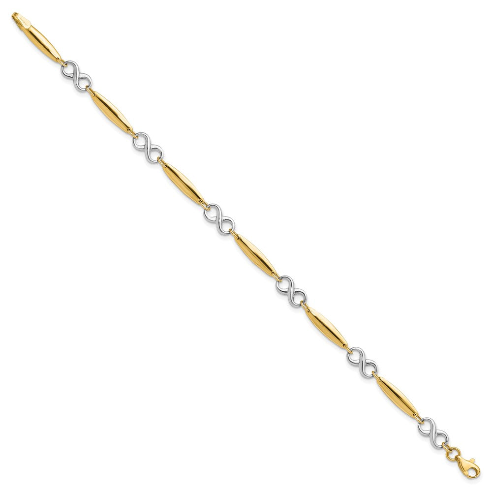 7.75 Zoll 14K Bicolor Poliert Armband