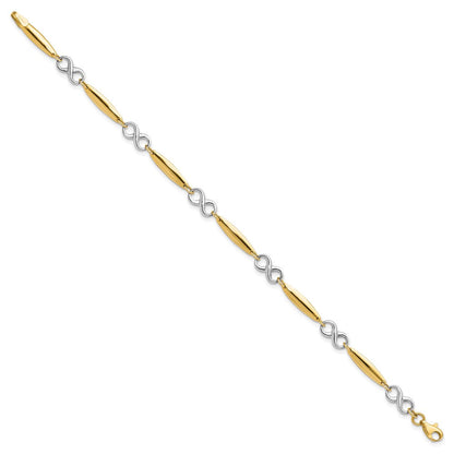 7.75 Zoll 14K Bicolor Poliert Armband