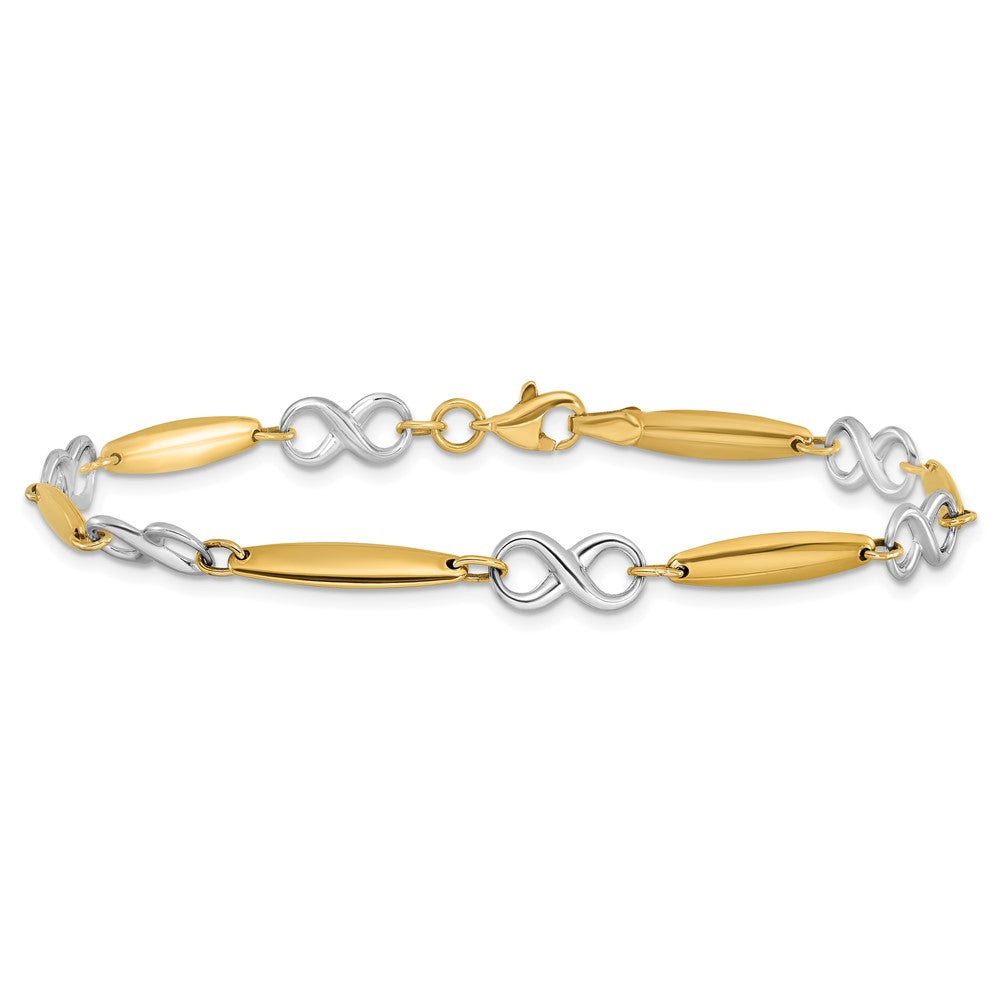 7.75 Zoll 14K Bicolor Poliert Armband