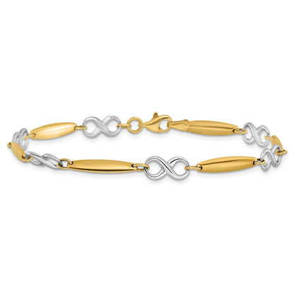 7.75 Zoll 14K Bicolor Poliert Armband