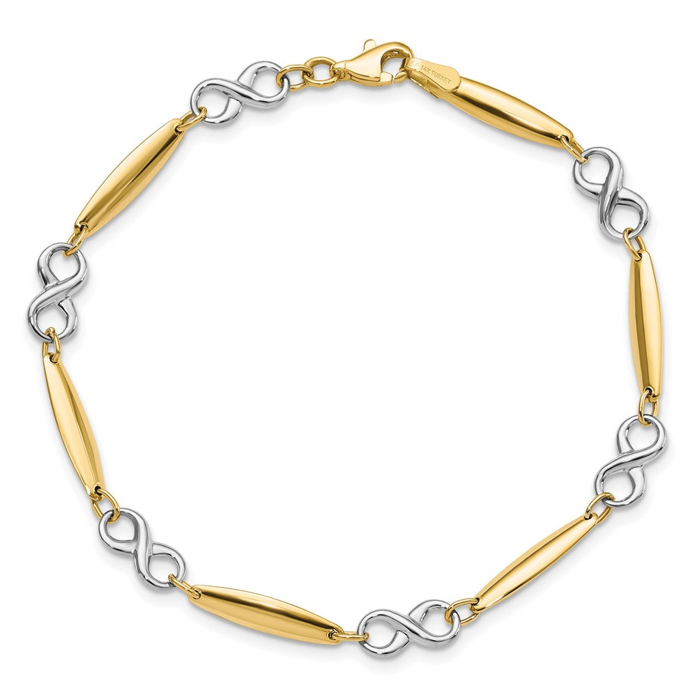 7.75 Zoll 14K Bicolor Poliert Armband