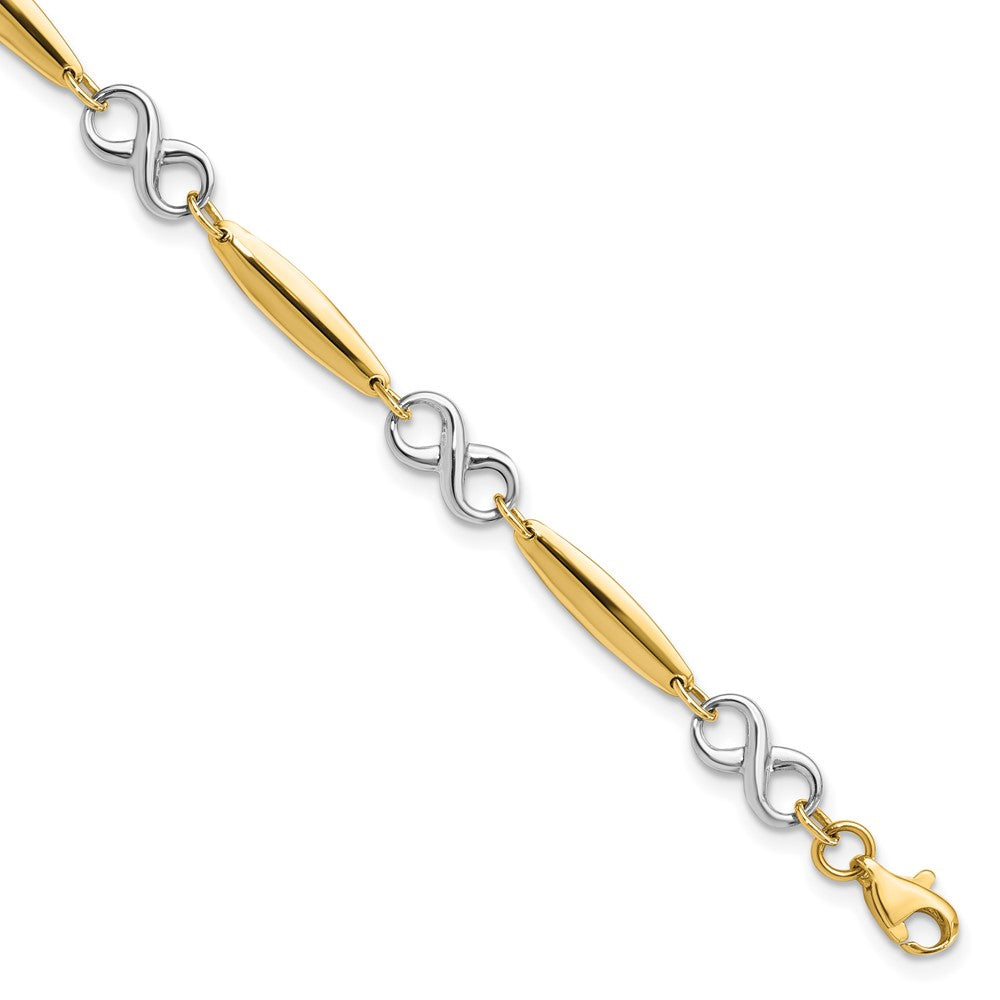 7.75 Zoll 14K Bicolor Poliert Armband