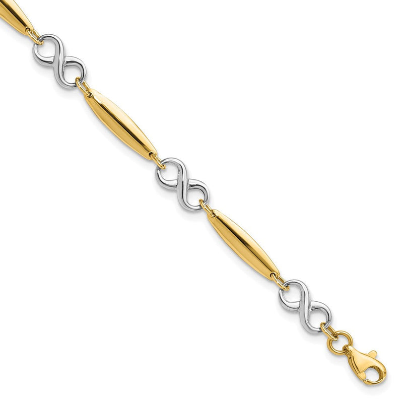 7.75 Zoll 14K Bicolor Poliert Armband
