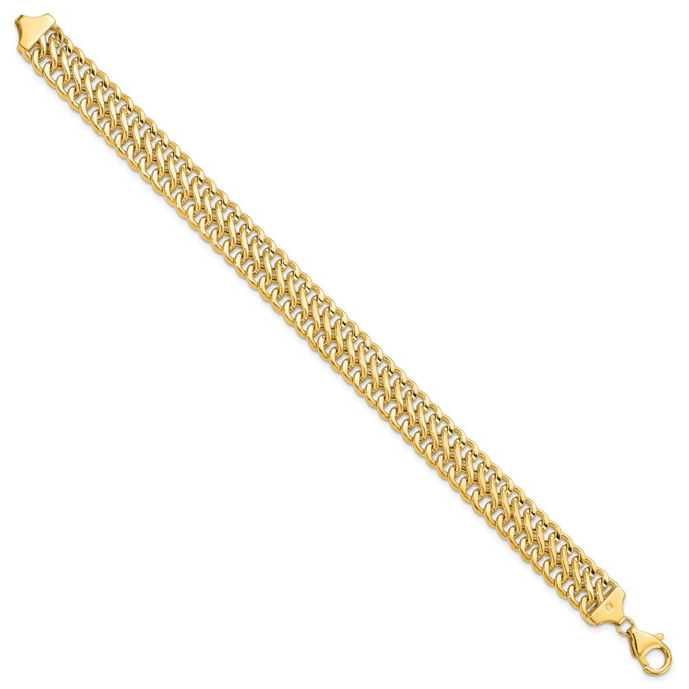 7.5 Zoll 14K Poliert Fantasieglieder Armband