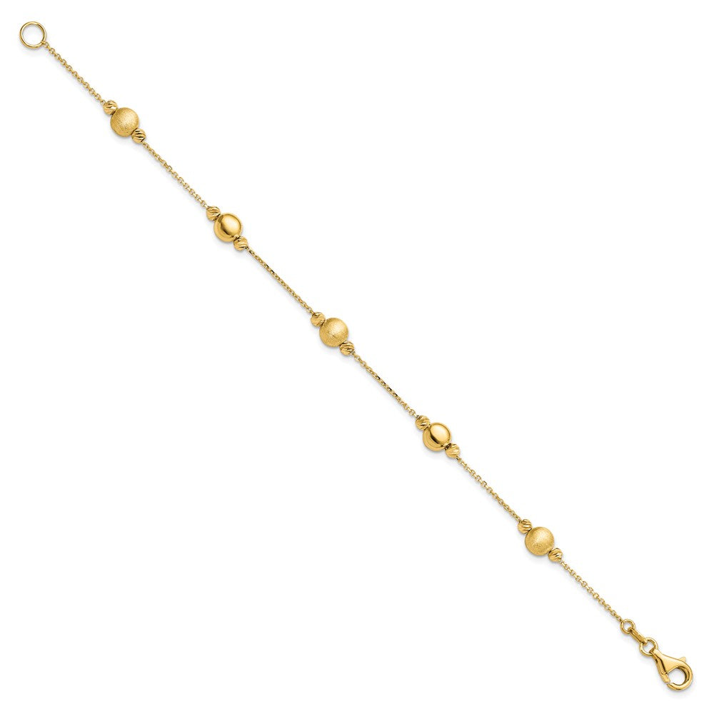 7.5 Zoll 14K Diamantiert Scratch Finish Poliert Armband