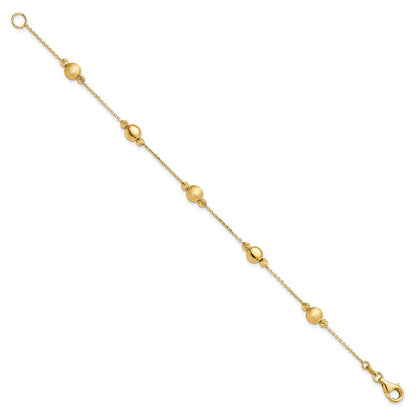 7.5 Zoll 14K Diamantiert Scratch Finish Poliert Armband