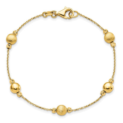 7.5 Zoll 14K Diamantiert Scratch Finish Poliert Armband