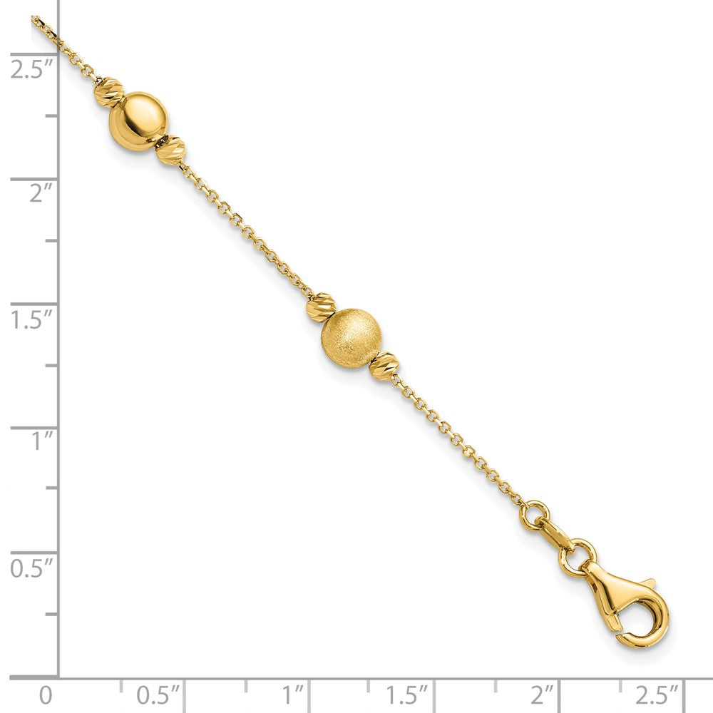 7.5 Zoll 14K Diamantiert Scratch Finish Poliert Armband