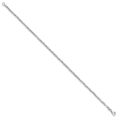 7.5 Zoll 14K Weißgold Diamantiert Gekugelt Armband