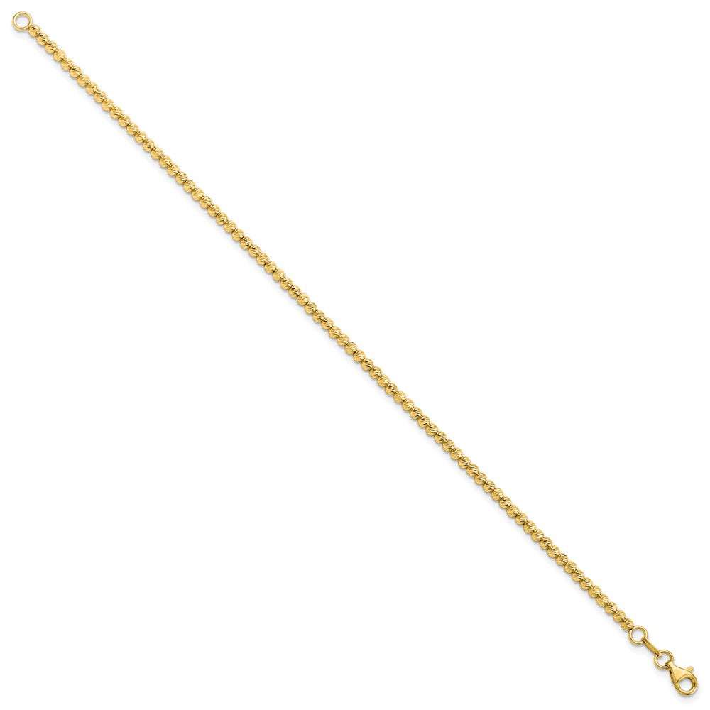 7.5 Zoll 14K Diamantiert Gekugelt Armband