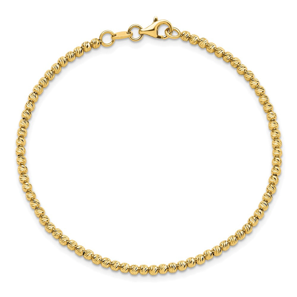 7.5 Zoll 14K Diamantiert Gekugelt Armband