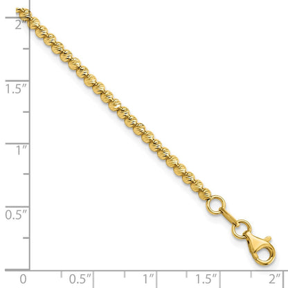 7.5 Zoll 14K Diamantiert Gekugelt Armband