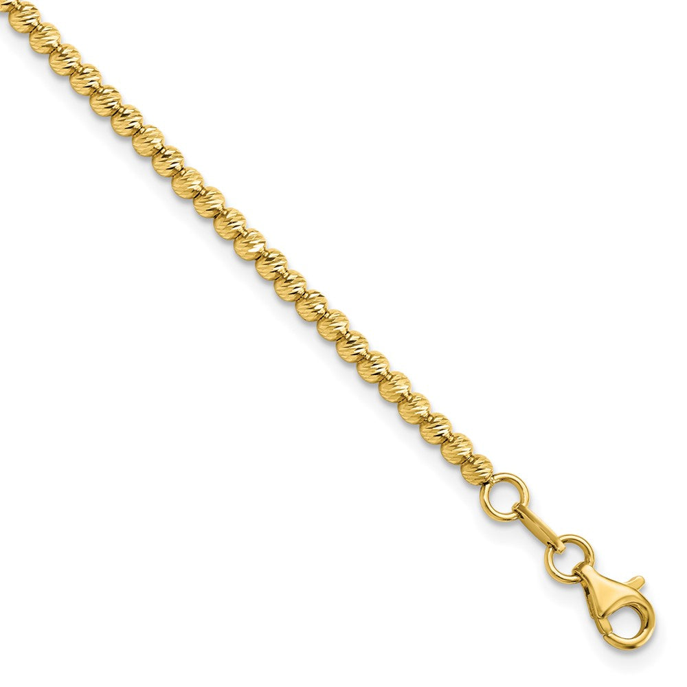 7.5 Zoll 14K Diamantiert Gekugelt Armband