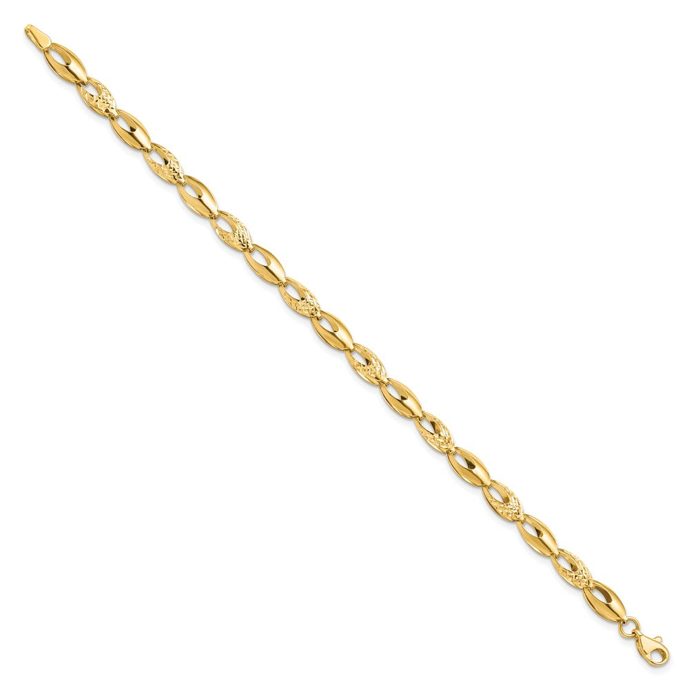 7 Zoll 14K Poliert und Diamantiert Armband
