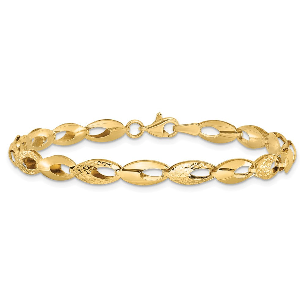 7 Zoll 14K Poliert und Diamantiert Armband
