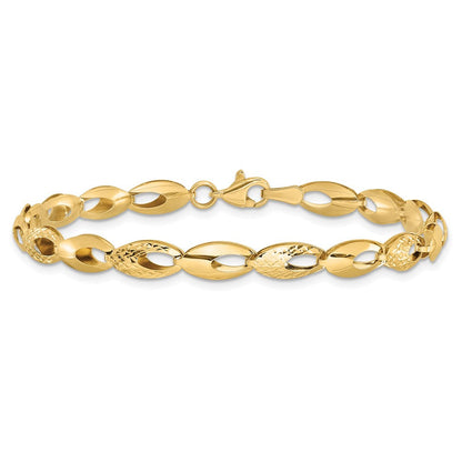 7 Zoll 14K Poliert und Diamantiert Armband
