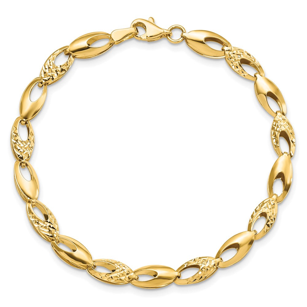 7 Zoll 14K Poliert und Diamantiert Armband