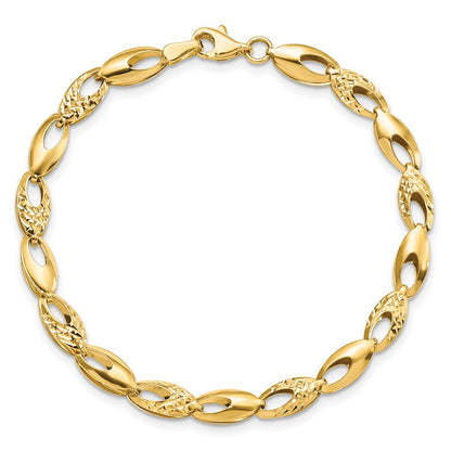 7 Zoll 14K Poliert und Diamantiert Armband