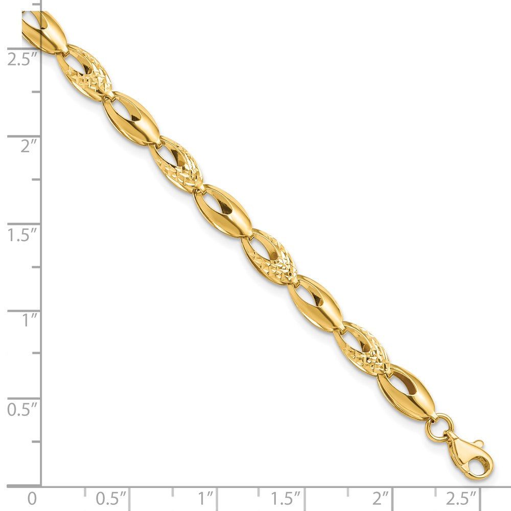 7 Zoll 14K Poliert und Diamantiert Armband