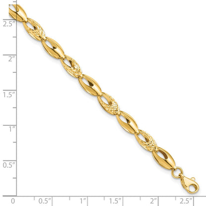 7 Zoll 14K Poliert und Diamantiert Armband