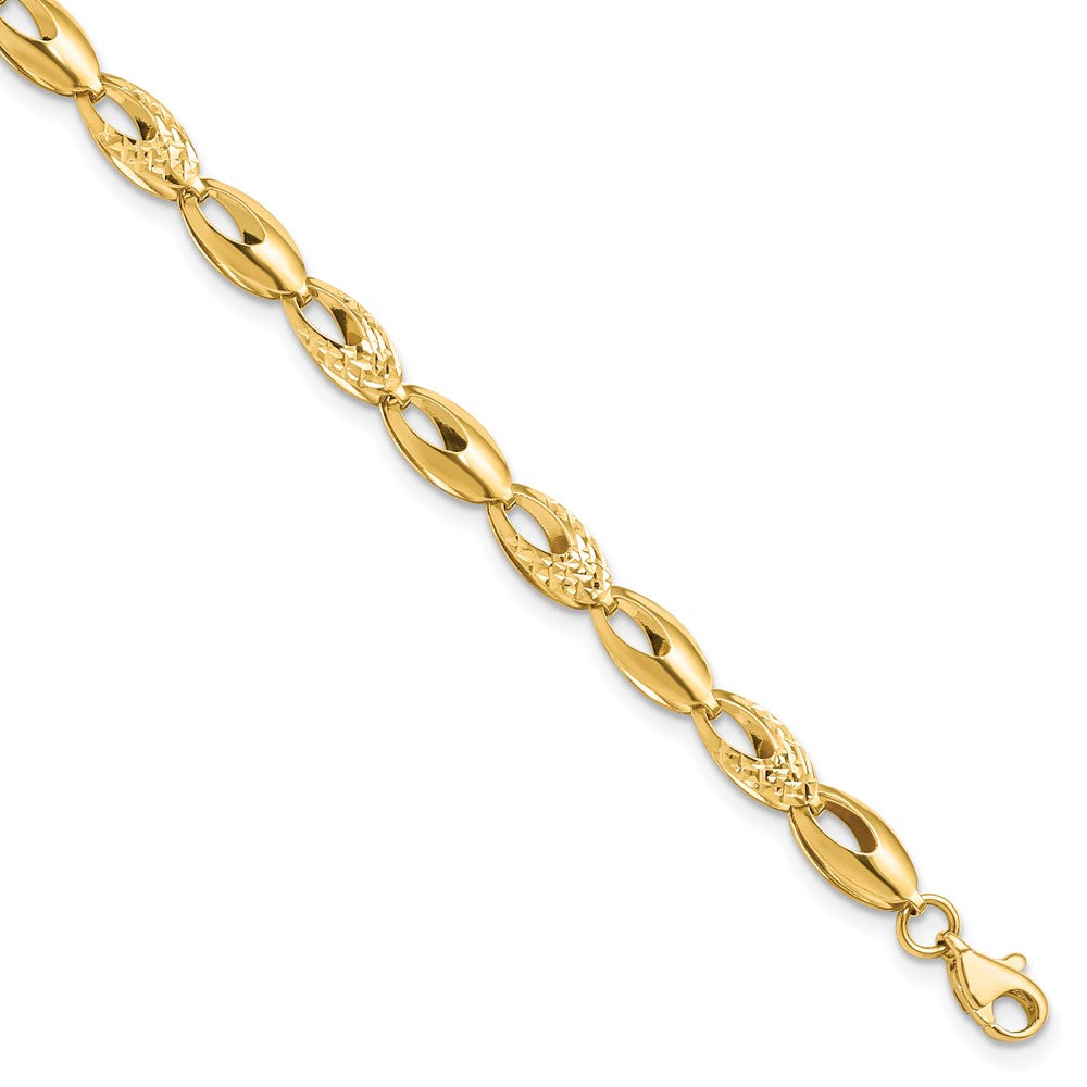 7 Zoll 14K Poliert und Diamantiert Armband