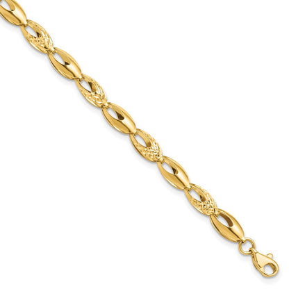 7 Zoll 14K Poliert und Diamantiert Armband