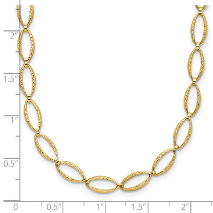 14K Gelbgold Poliert und Diamantiert Fantasieglieder Halskette