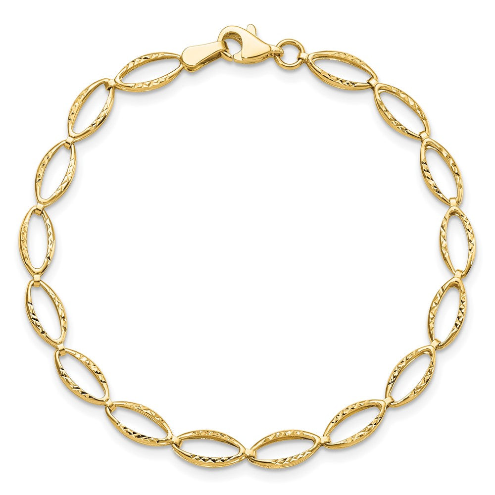 7 Zoll 14K Poliert und Diamantiert Armband