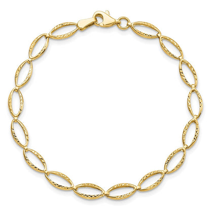 7 Zoll 14K Poliert und Diamantiert Armband
