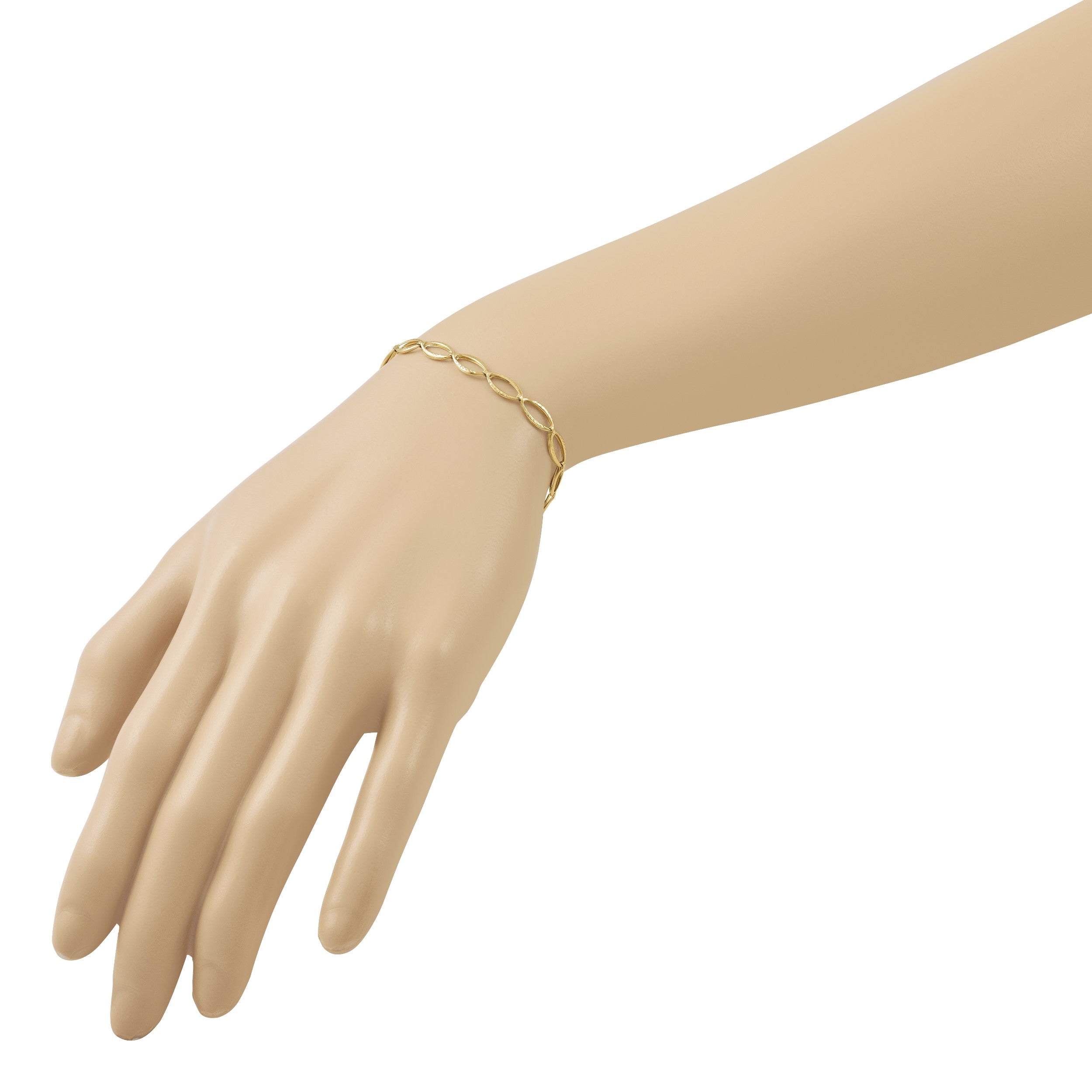 7 Zoll 14K Poliert und Diamantiert Armband