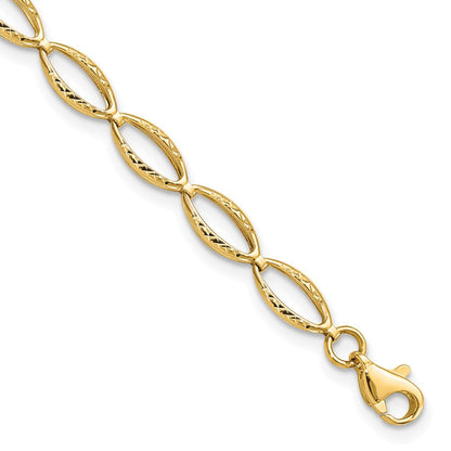 7 Zoll 14K Poliert und Diamantiert Armband