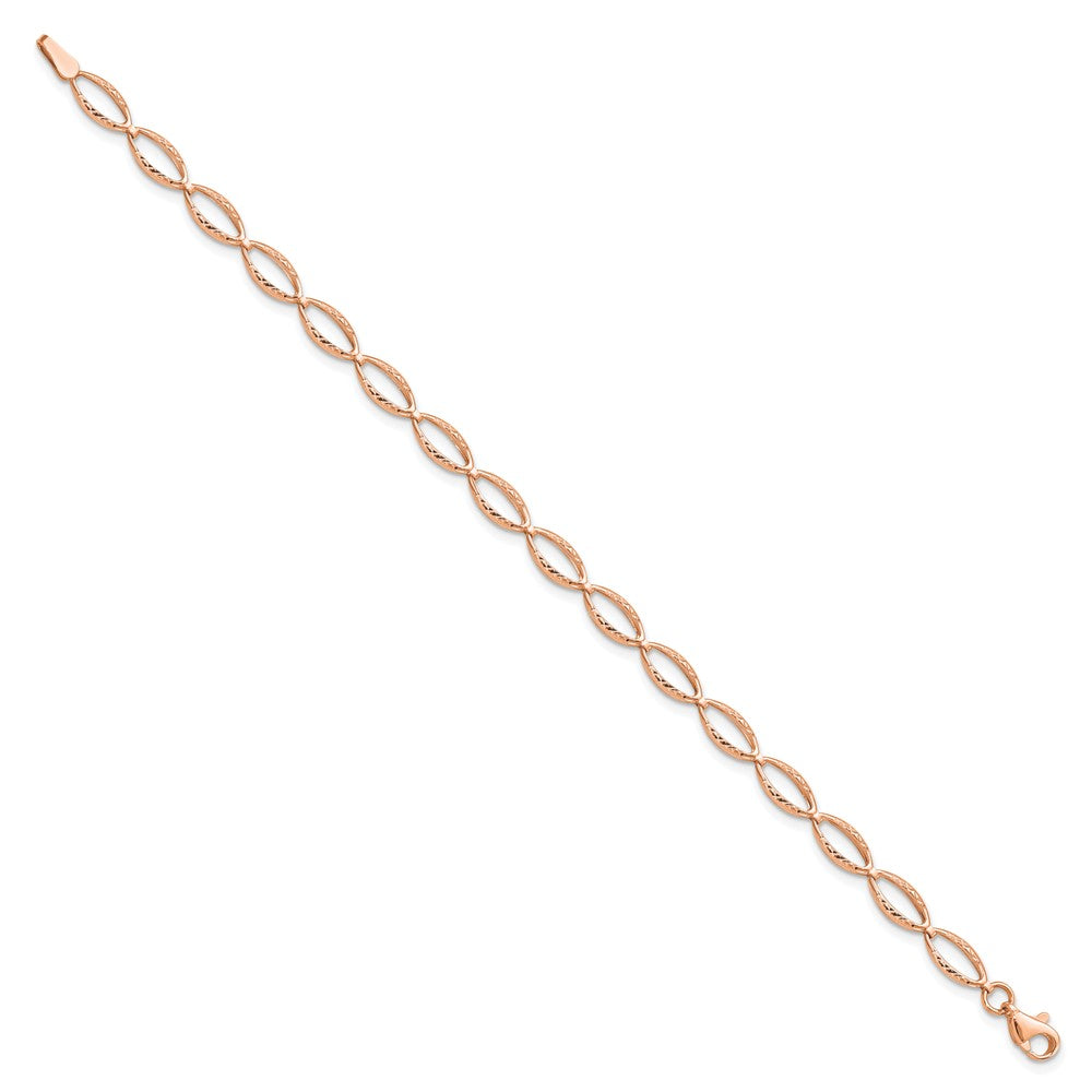 14K Roségold Poliert und Diamantiert Armband