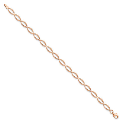 14K Roségold Poliert und Diamantiert Armband
