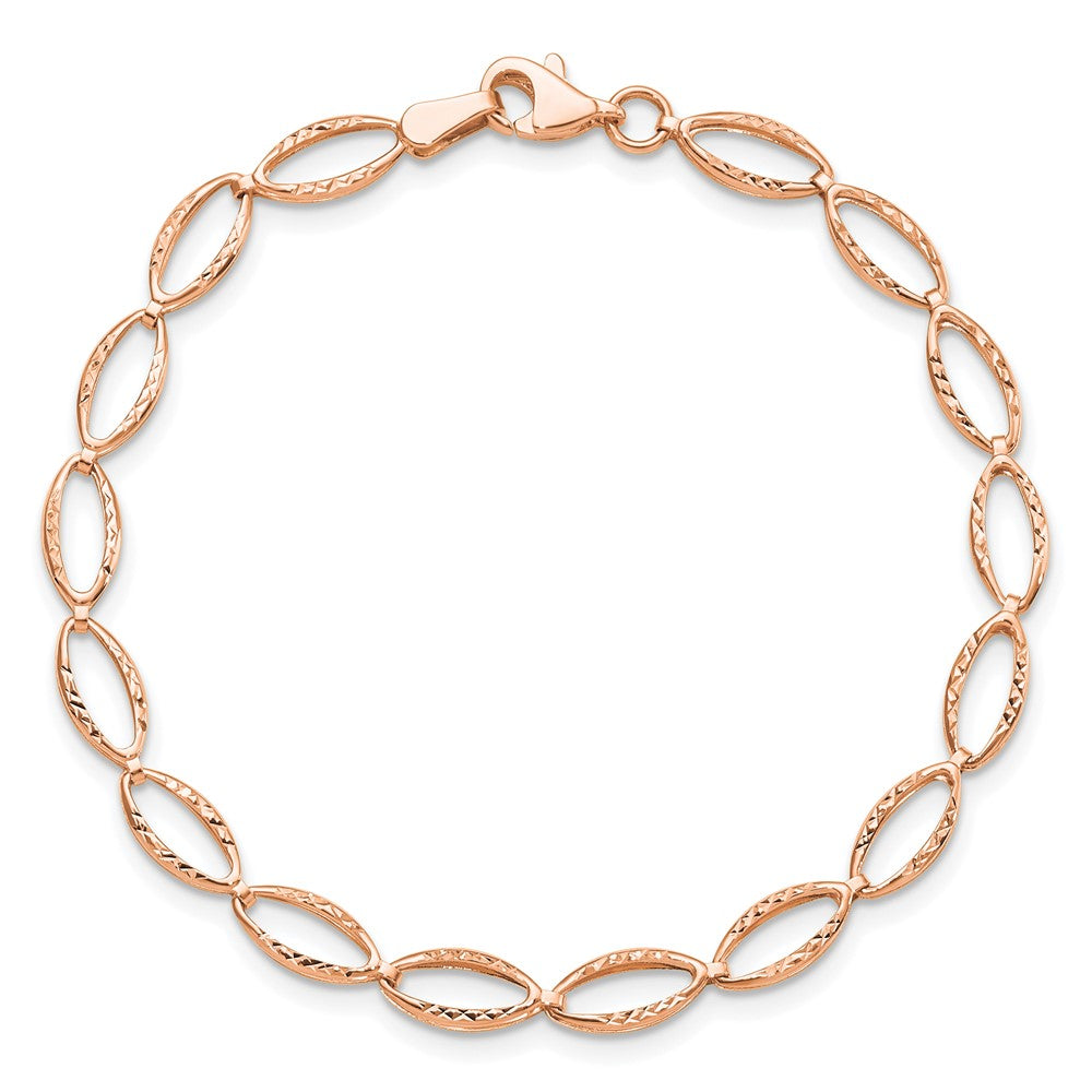 14K Roségold Poliert und Diamantiert Armband